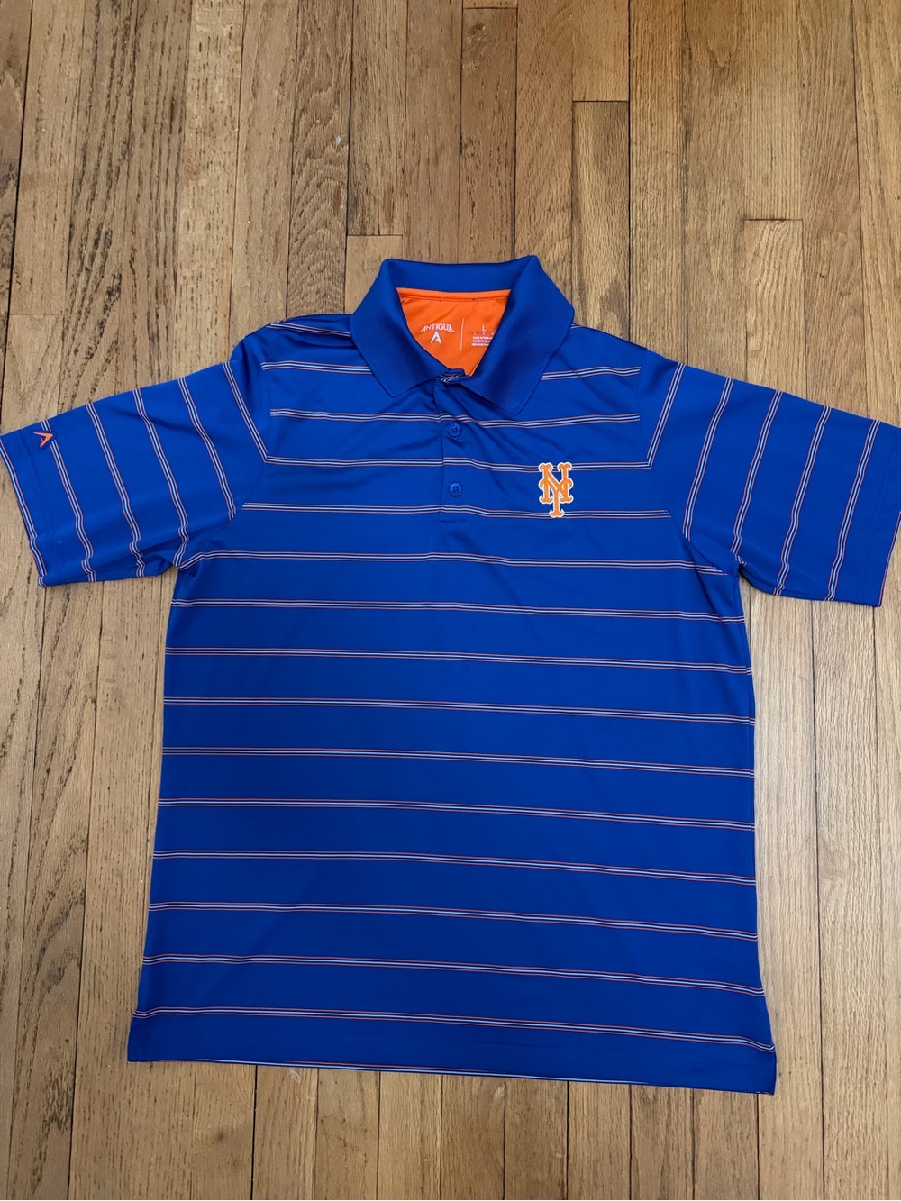 New York Mets Antigua Blue Polo with Orange Accent - Size L